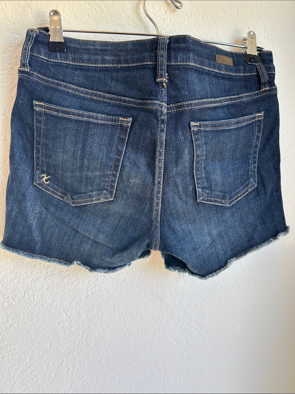 Kut from the Kloth Dark Blue Raw Hem Denim Shorts - Picture 3 of 5